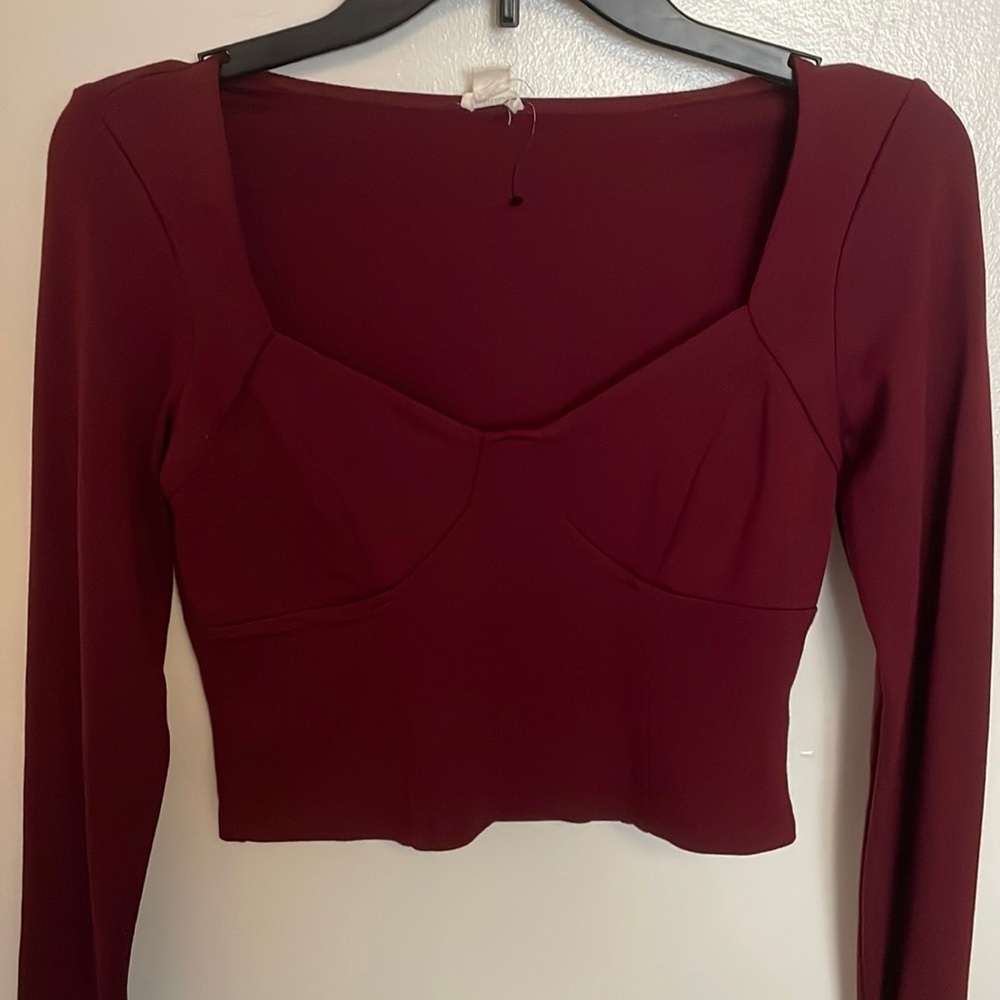 Garage Long Sleeve Crop Top